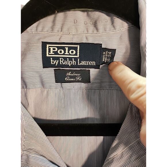 Vintage Polo Ralph Lauren Shirt Men's Andrew Long Sleeve Classic Fit 16-34 - Picture 2 of 7